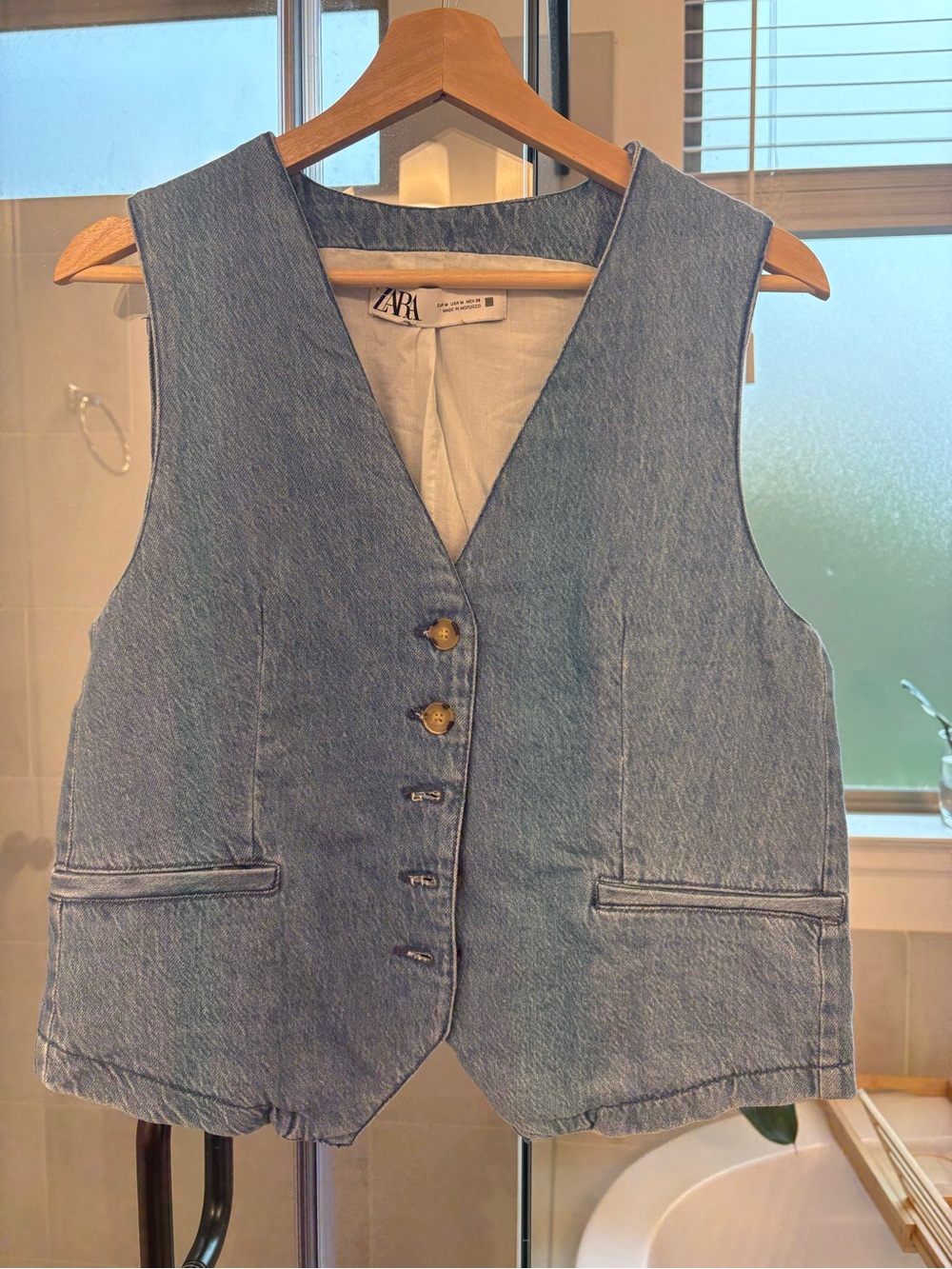 Zara Light Blue Denim Vest